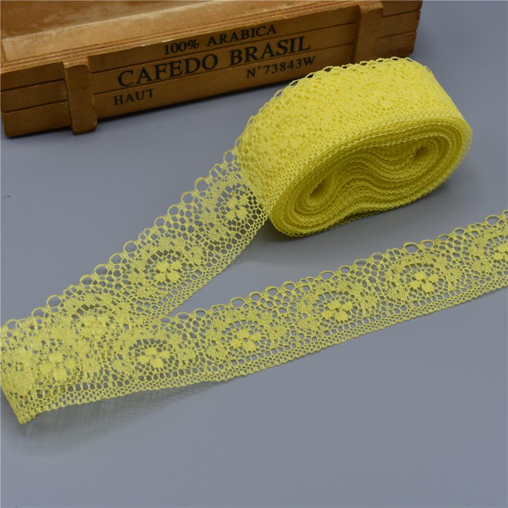 10 Yards High Quality Beautiful White Lace Ribbon Tape 40MM Lace Trim DIY Embroidered For Sewing Decoration African Lace Fabric