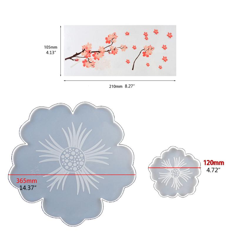 Flower Shape Coaster Mold with Sunlight Edges Fruit Tray Silicone Epoxy Casting Mold for Resin DIY Jewelry Plate Trinket