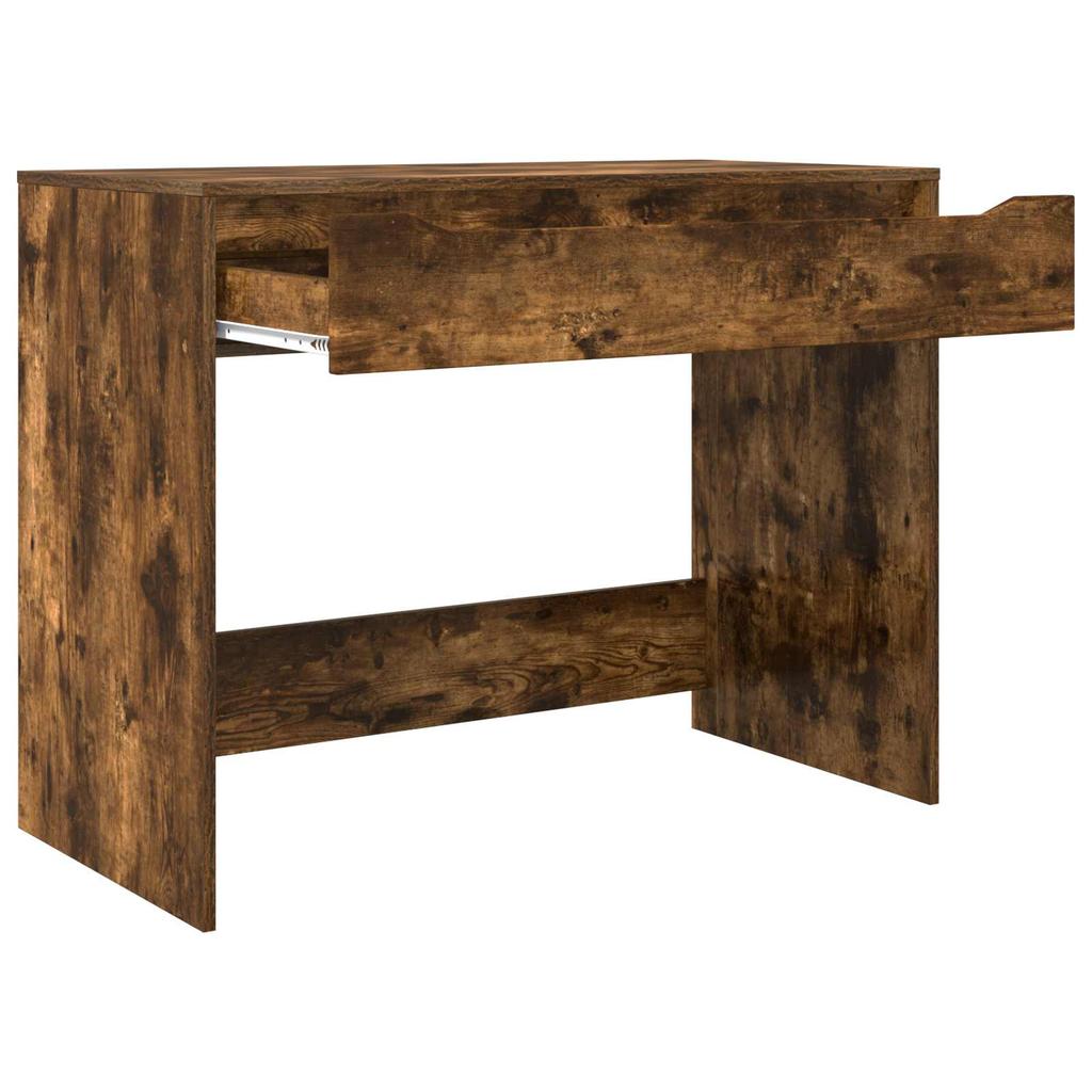 Desk with Drawer Smoked Oak Finish 100 x 50 x 78 cm