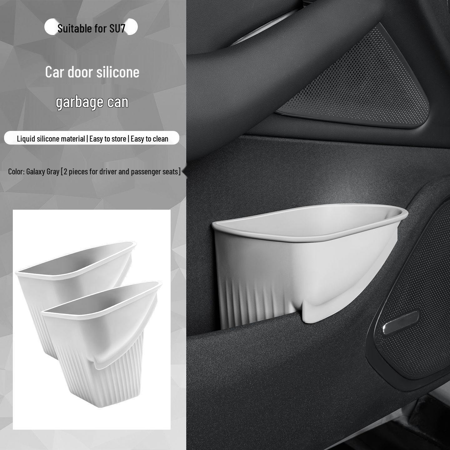 Xiaomi SU7 Car Trash Can & Umbrella Holder: Multi-Functional Silicone Storage Box SU7 - Trash/Storage Bin