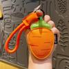 Cartoon Vegetable Keychain Carrot Car Keyring Fashion PU Leather Bag Pendant  Girl/Boy