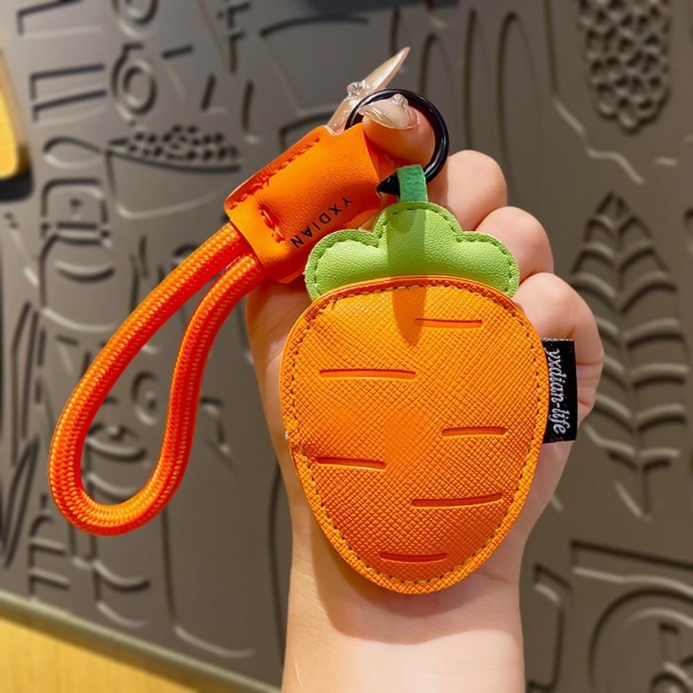 Eggplant PU Leather Bag Pendant Cartoon Car Keyring Funny Vegetable Keychain  Students