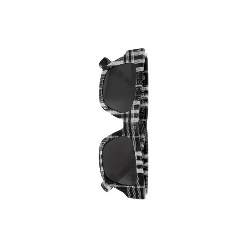 Burberry Casual Check Print Plate Frame Square Sunglasses Men's Black