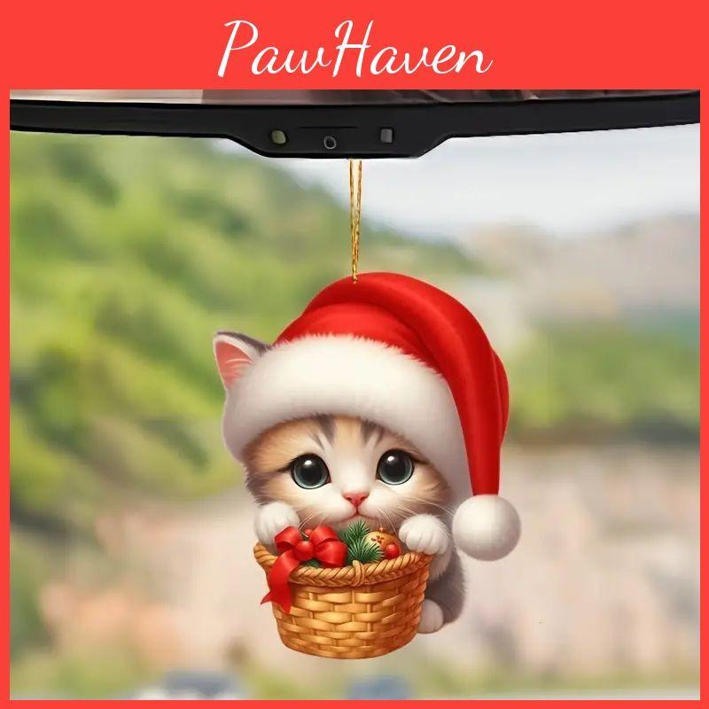 Acrylic Christmas Cat Car Cute Design Holiday Vehicle Accessories Interior Decor