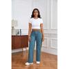 Patchwork Design Wide-Leg Jeans for Women 2026 New Slim-Fit Slimming Color-Block Long Pants