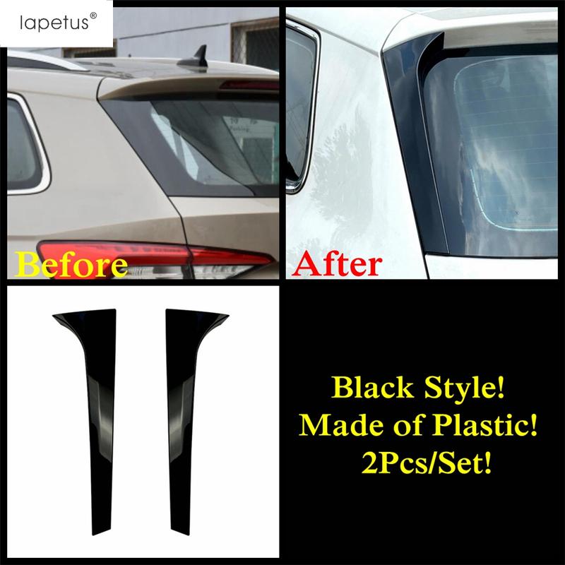 Black Rear Window Deflector Spoiler Side Splitter Wing Trim Cover Sticker Body Kit Car Accessories For Skoda Kodiaq 2017 -