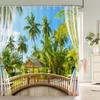 Outside The Window Seaside Scenic Beach Shower Curtains Bathroom Curtain Frabic Waterproof Bath Curtains For Bathroom 180X180Cm