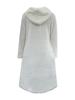 Women's Long Sleeve Round Neck Casual Loose Warm Hooded Fleece Sweater Midi Dress