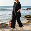 Women Summer Three Piece Set Sleeveless Top Open Front Cardigan Wide Leg Pants Casual Lounge Outfit