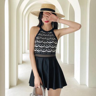 2025 New Korean Style Women's Slimming One-Piece Swimsuit with Tummy Control, Boy Shorts, and Dress Design - Conservative Hot Spring Swimwear.