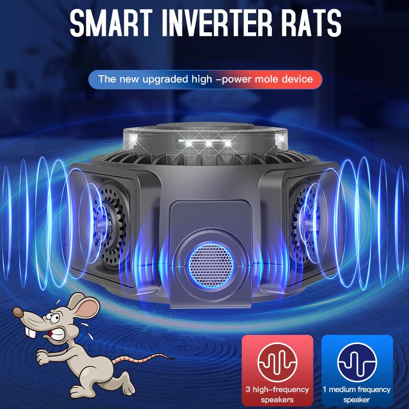 

360-Degree High-Power Ultrasonic Pest Repeller with LED Light Black/US Plug
