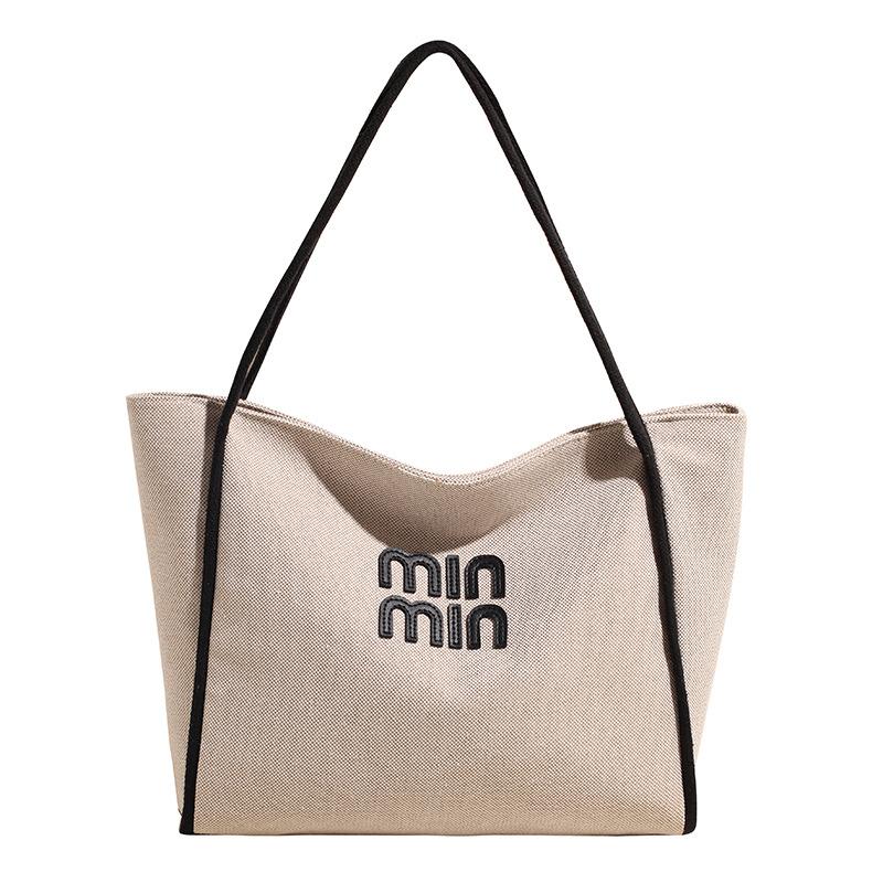 Lazy wind bag women's trend letter shoulder handbag large capacity commuter underarm tote bag