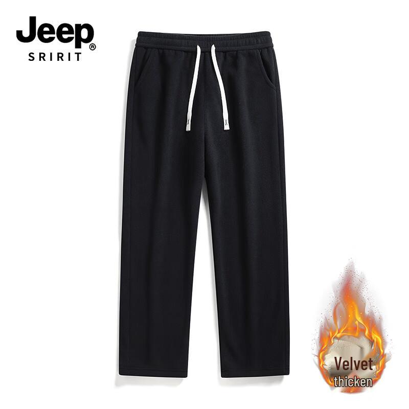 

JEEP SPIRIT Men s Winter Fleece-Lined Drawstring Casual Pants 1566 5XL