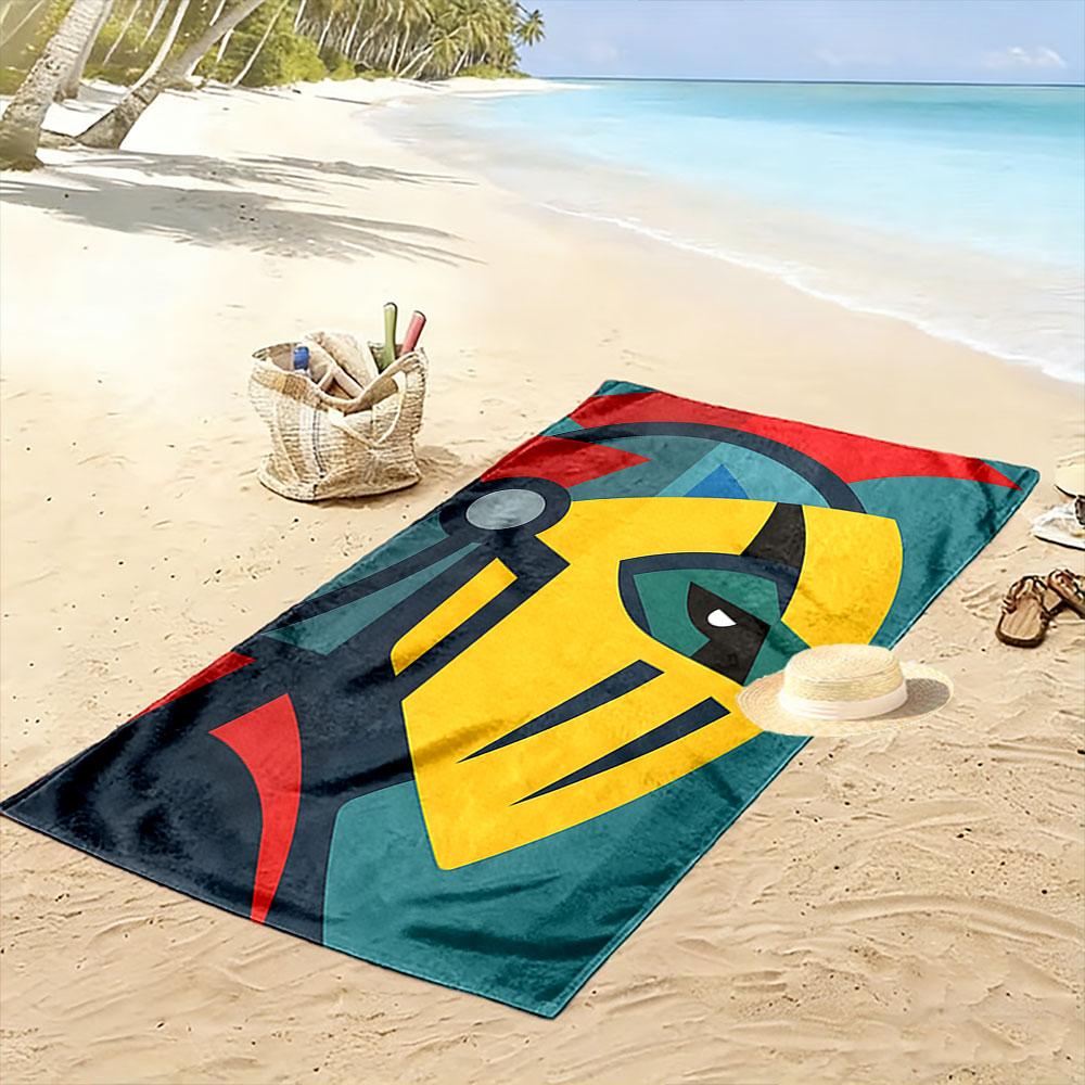 Bold armored knight strength Print beach towel, quick drying, suitable for travel, outdoor sports, jogging, the beach and swimming, gift