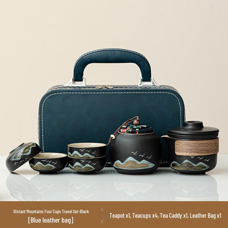 Chaxun Green Mountain Birds Chinese Ceramic Tea Set