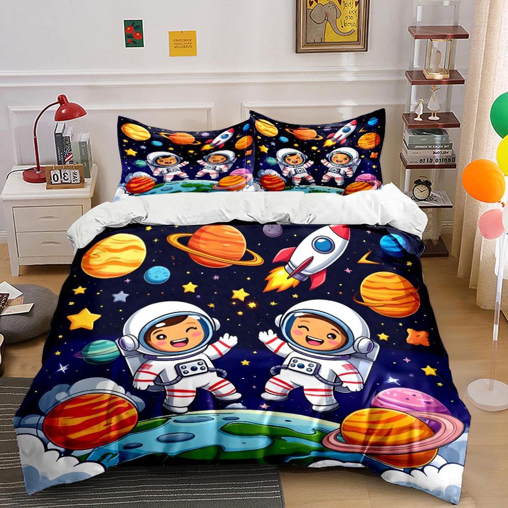 Astronaut Space Adventure Set Multiple Sizes Kid'S And Adults' Bedroom Exquisite 3Pc Bedding Set, Gift
