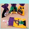 Halloween Nonwoven Fabric Tote Bag For Kids With Colorful Pumpkin And Witch Designs