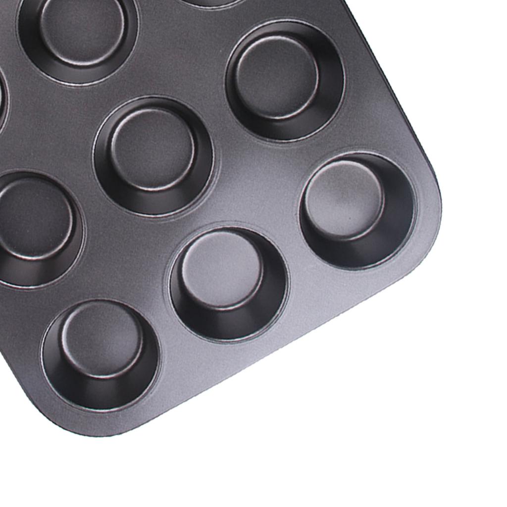 Mold Cup Cakes Non Stick Ptfe Coating Round 12 Holes Cake Making Tray For Home Kitchen