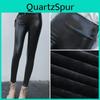 Large Size Thickened Leather Pants High Waist Pu Leather Leggings Plus Velvet High Waist Warm Trousers S3xl