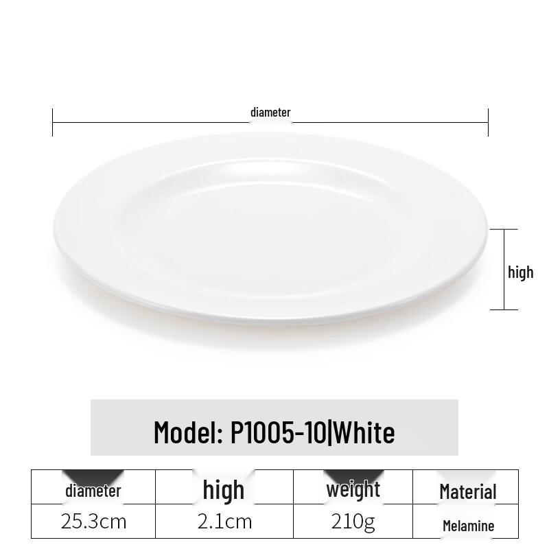 Melamine Round Flat Plate Set