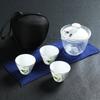 Outdoor Travel Galss Tea Set Portable Kung Fu Tea Mug Beautiful and Easy Teapot kettle,Ceramic Portable Teaset Gaiwan