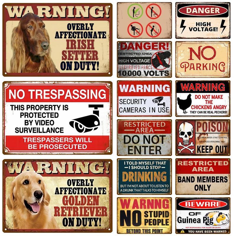

Предупреждающие металлические знаки, винтажный жестяной знак, зона опасности, художественный постер, гаражный паб, деревенская настенная табличка, бар, закусочная, домашний декор, аксессуары, тарелка
