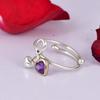 Infinity Heart Amethyst Ring, Adjustable 925 Sterling Silver Ring, Minimalist Promise Ring, Romantic Jewelry Gift for Her.