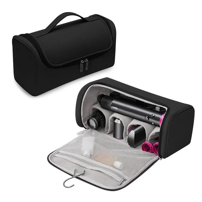 

Large Capacity Hair Dryer Storage Bag Hideable Hanging Hook Case Non-slip Hair Tools Pouch Water Proof Curling Iron PU Package чорний