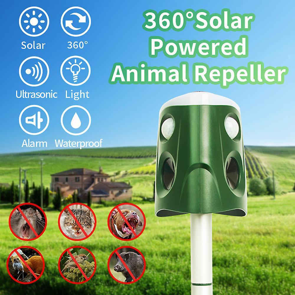 360 Degree Solar Powered Birds Repeller Heavy Duty Waterproof Deterrent Aid for Yard Patios Fences