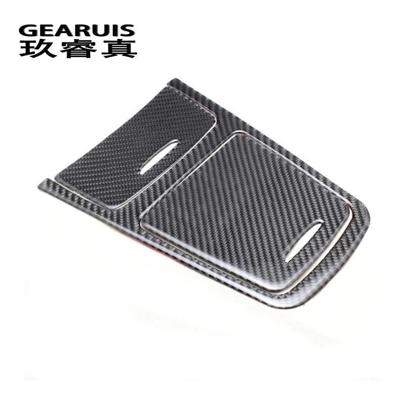 Estilo de carro, artigo de decoração com controle intermediário/caixa de armazenamento, acessórios de lantejoulas, fibra de carbono para mercedes benz gla cla a