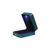 Round LED Jewelry Box with Gold Edge for Rings, Necklaces, and Bracelets