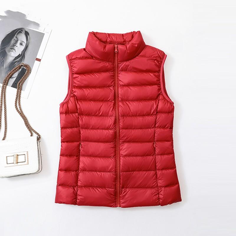 Women's Autumn and Winter Casual Warm Down Vest Inner Wear Solid Color Sleeveless Vest