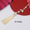 Ancient Style White Tassel Fan Pendant for Hanfu/Qipao Lapel or Phone