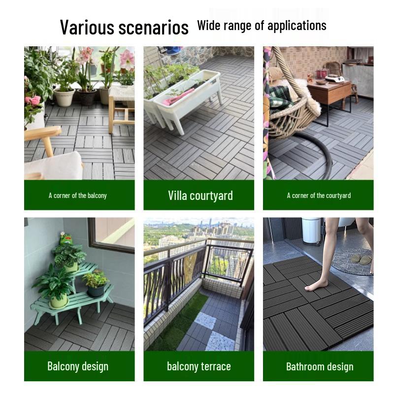 Waterproof WPC Balcony & Garden Flooring - Easy Snap-On, Anti-Corrosion, Ideal for Outdoors & Indoors.