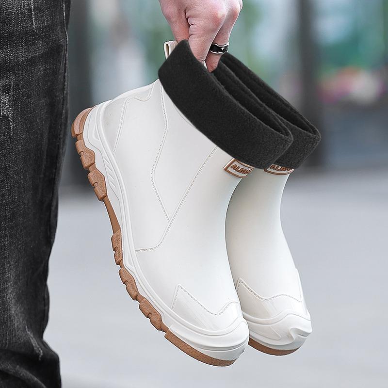 Environmental protection material men's and women's rain shoes outdoor short water shoes men's flat-bottomed warm rain boots fashion rubber shoes