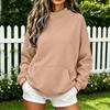 Women's Color Round Neck Loose Fit Long Sleeve Pullover Sweatshirt for Everyday Wear