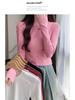Burgundy Spicy Girl Long Sleeve Slimming T-Shirt for Women - Straight Shoulder, Autumn/Winter Style.