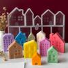 10 Cavities House Silicone Molds for Candle Soap Chocolate Home Decoration Cabin Silicone Candle Molds for Epoxy Resin