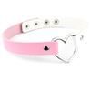 Four-Buckle Harajuku Punk PU Leather Peach Heart Necklace