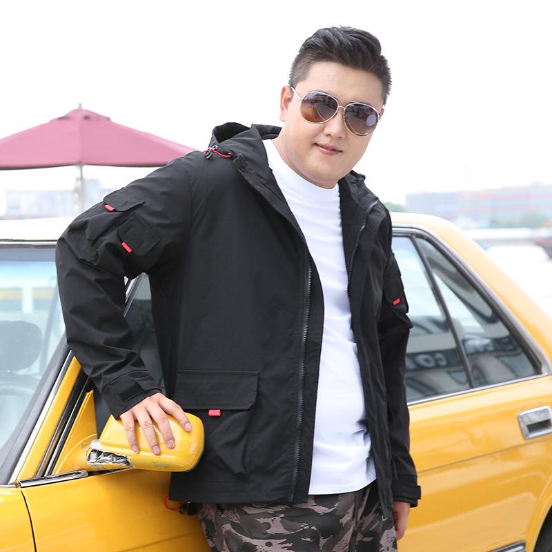 Herren Plus Size Freizeitjacke - Frühling/Herbst, Trendige 12XL Lockere Passform Oberbekleidung