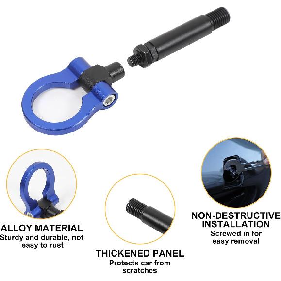 CHEAYAR Track Racing Style Car Front Bumper Tow Hook Compatible with Mazda MX-5 Miata 2016-2024 2025, Car Refitted Front Rear Bumper Trailer Ring Eye