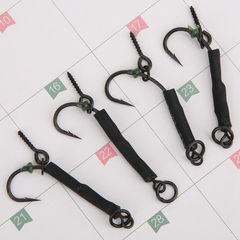 12PCS with Barbed Carp Fishing Hook with Swivels Fishing Hook Kit Ronnie Fishing Hook  Carp Fishing