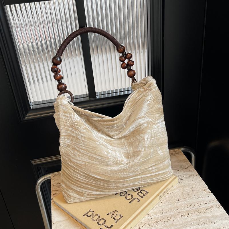 Geantă de umăr pentru femei din material moale, model în culori în gradient, design de modă pop high-end, mânere, accesorii unice cu mărgele Buddha