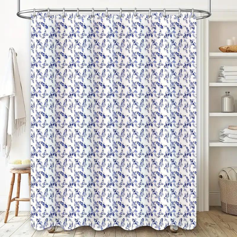 Vintage Floral Shower Curtain Waterproof Bathroom Decor Set with Hooks Farmhouse Rustic Country Chic Washable Fabric