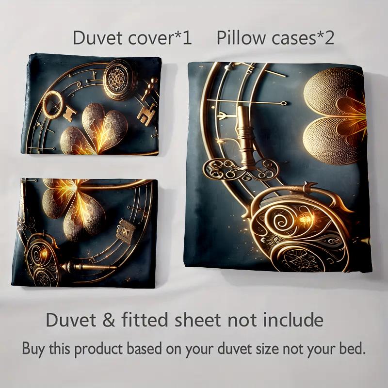 Golden clover design Bedding Duvet cover sets Duvet covers Pillowcases gifts (1 * Duvet Cover 2 * Pillowcases, without duvet insert)