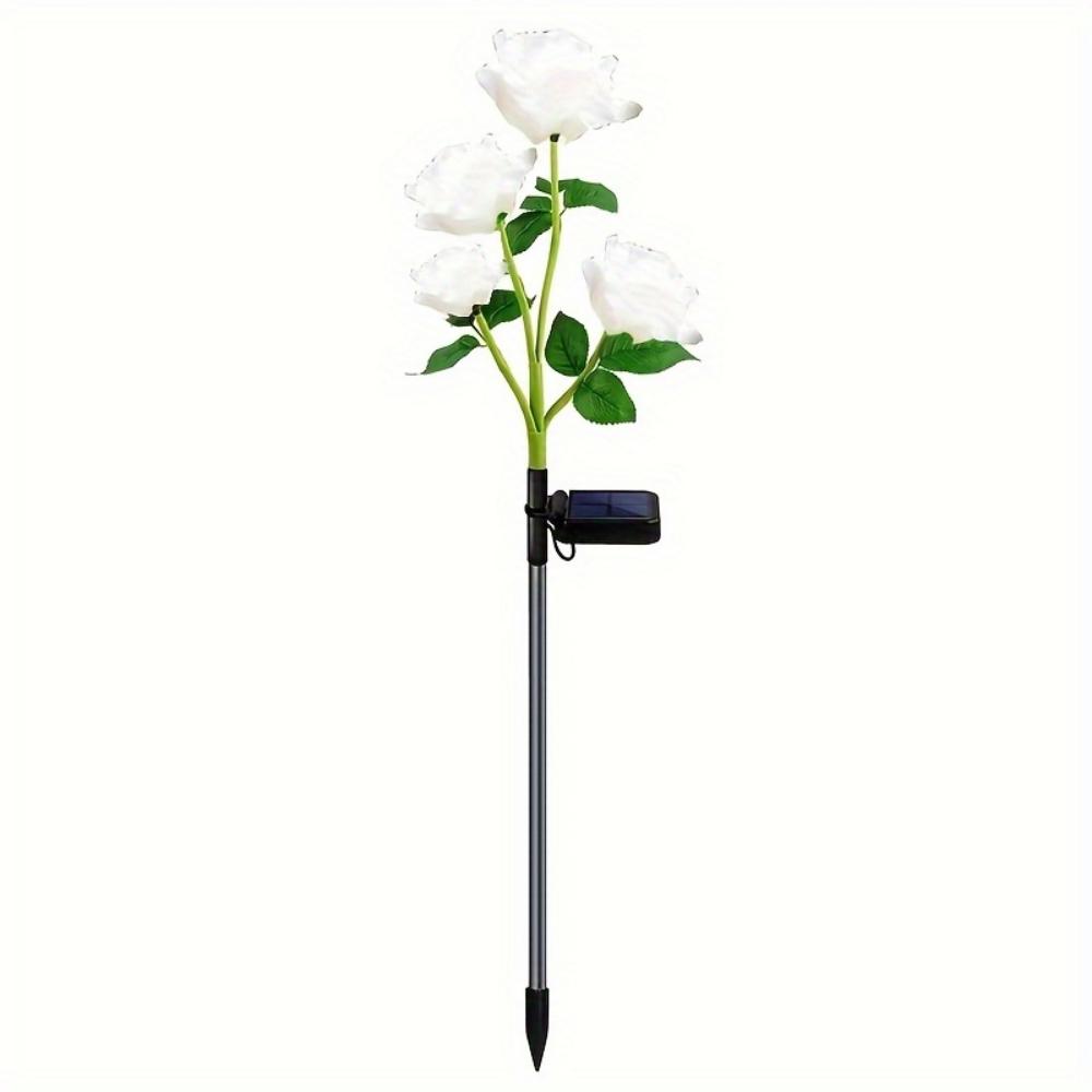 Solar Garden Lights - Outdoor Solar Lights, 7-Color Color Changing Rose Lights, Garden Decor, Enlarged Solar Panels, More Realistic Roses