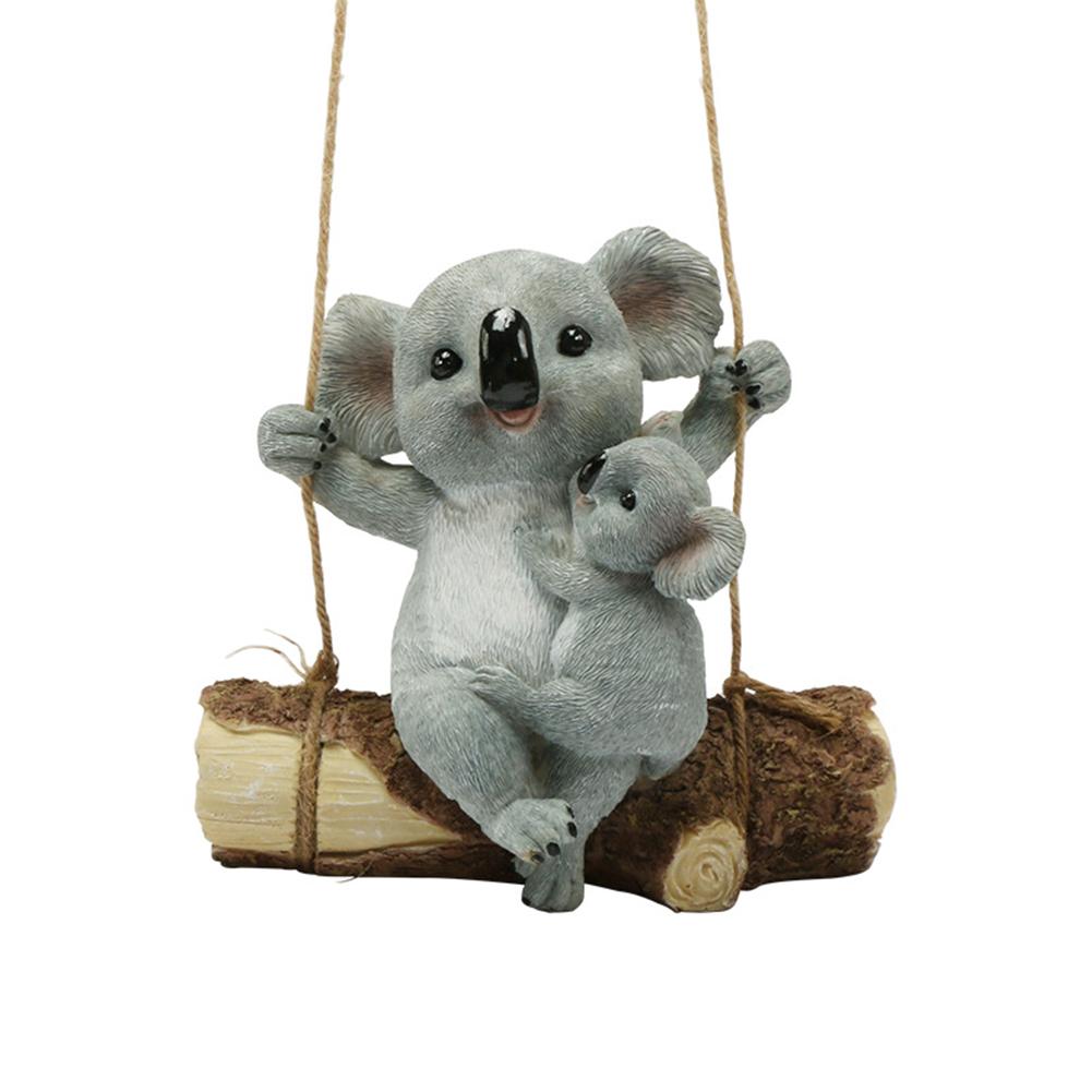 1 шт. Очаровательная фигурка коалы на качелях из смолы - Идеально подходит для украшения сказочного сада и подвешивания на деревья на улице!