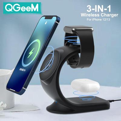 3 in 1 QI 15W schnelle kabellose Ladestation für iPhone 13 12 Pro Max kabellose Ladestation für AirPods iWatch Magnetisches kabelloses Ladegerät