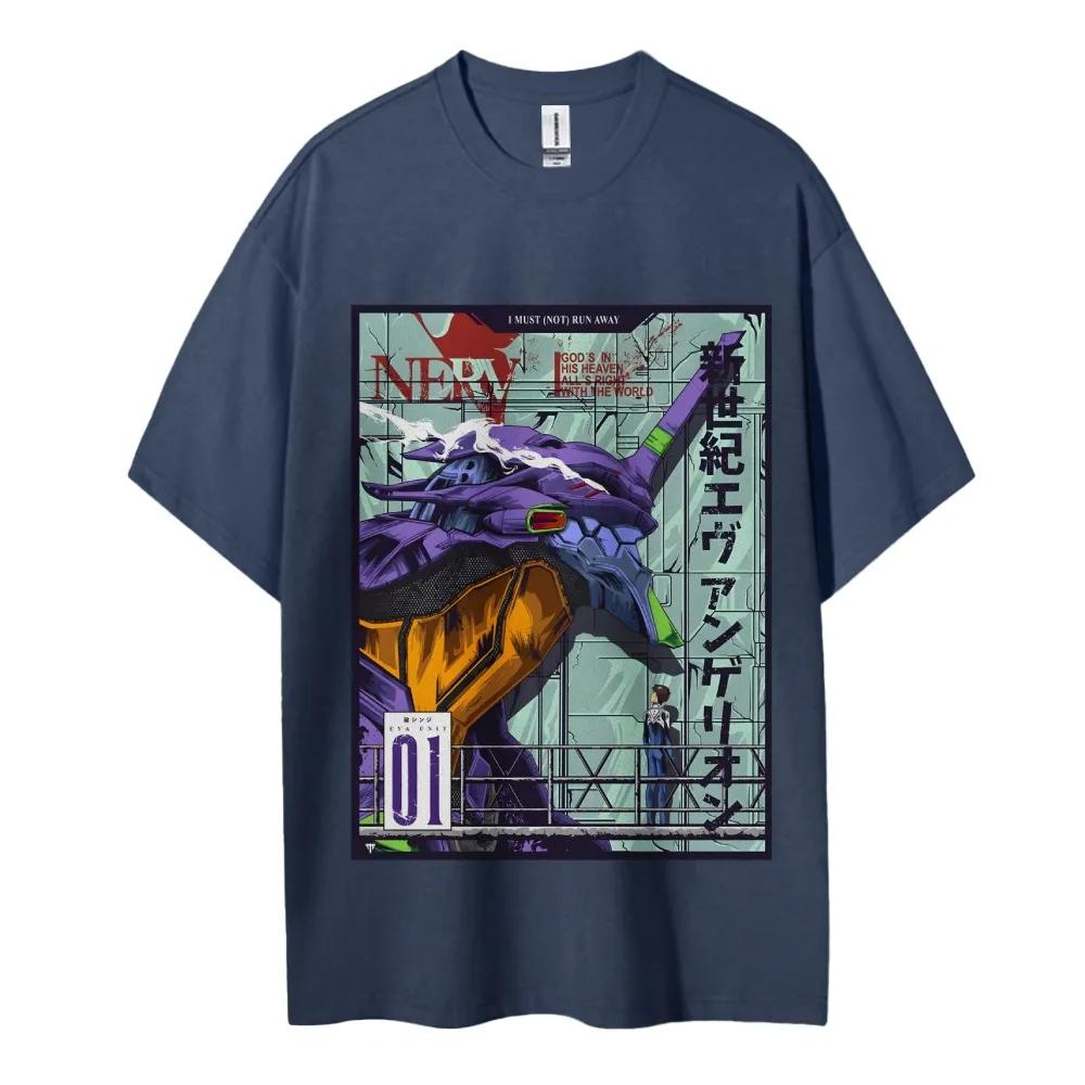Neon Genesis Evangelion Cotton Unisex Crewneck Anime TShirt Comfortable Shortsleeved Sports and Casual Mens and Womens Tops