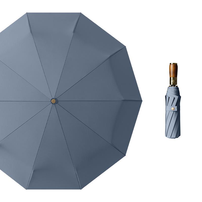 10-Bone Automatic High-End Men's Business Folding Umbrella with Logo Printing Option